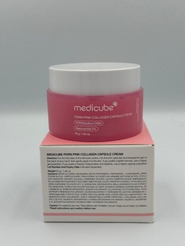 Medicube PDRN Pink Collagen Capsule Cream – Niacinamide 5%.
