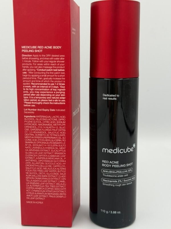 WhatsApp Image 2025-12-03 à 08.53.04_5bc0ce54 Medicube Red Acne Body Peeling Shot – Peeling Anti-Acné Corps 32% AHA·BHA·PHA·LHA (110g)